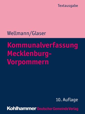 cover image of Kommunalverfassung Mecklenburg-Vorpommern